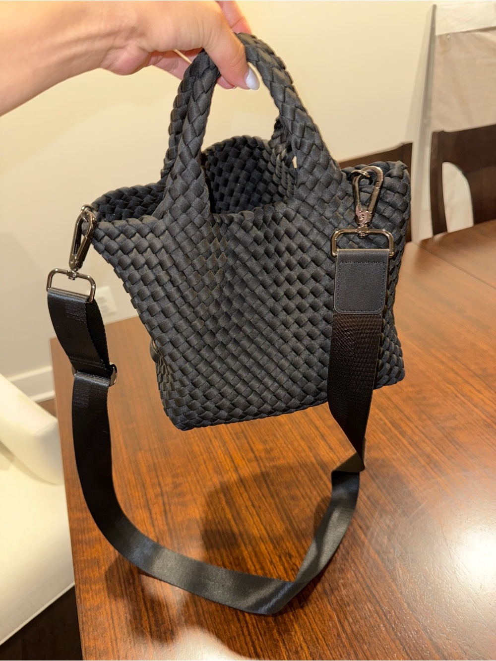 Naghedi Black Woven Tote